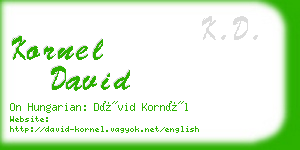 kornel david business card
